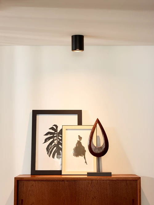 Lucide BODI - Ceiling spotlight - Ø 8 cm - 1xGU10 - Black - atmosphere 1